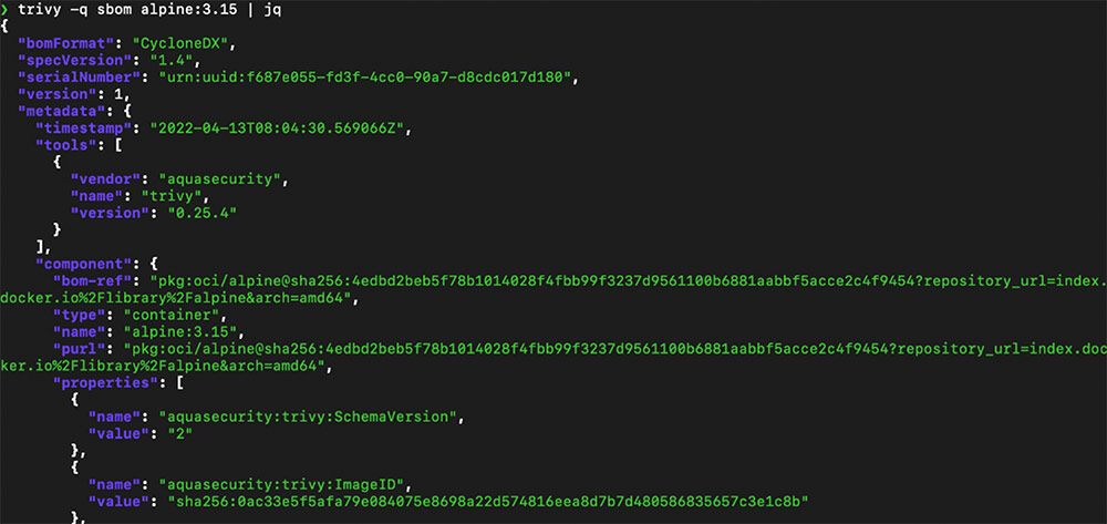 Trivy sbom scan on container image in human readable form