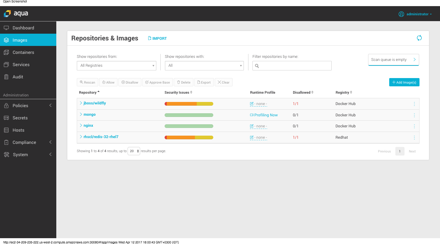 Openshift step 8 - image scanning results.png