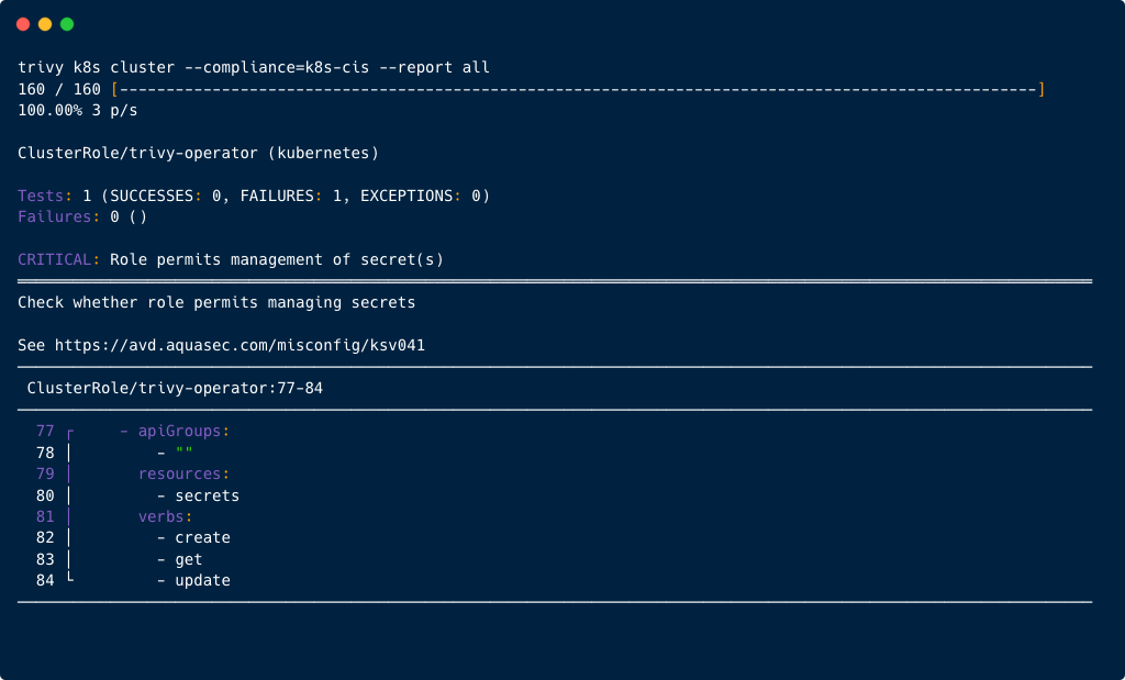 Trivy CLI Compliance Scan